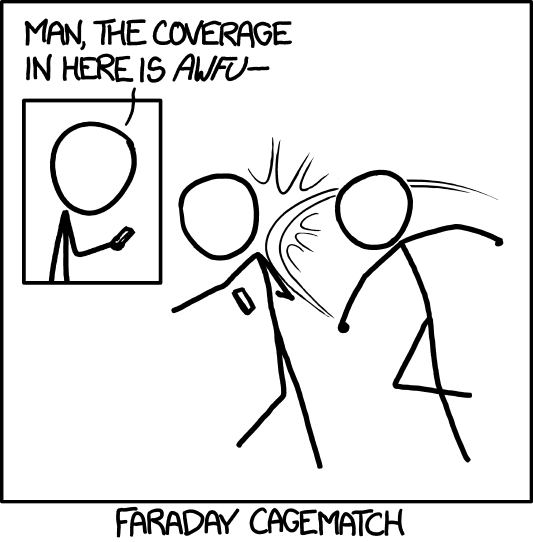 My resonant tunneling diode phone has limited range but a short enough wavelength to penetrate even the densest cages. This gives me a major combat advantage, hopefully.