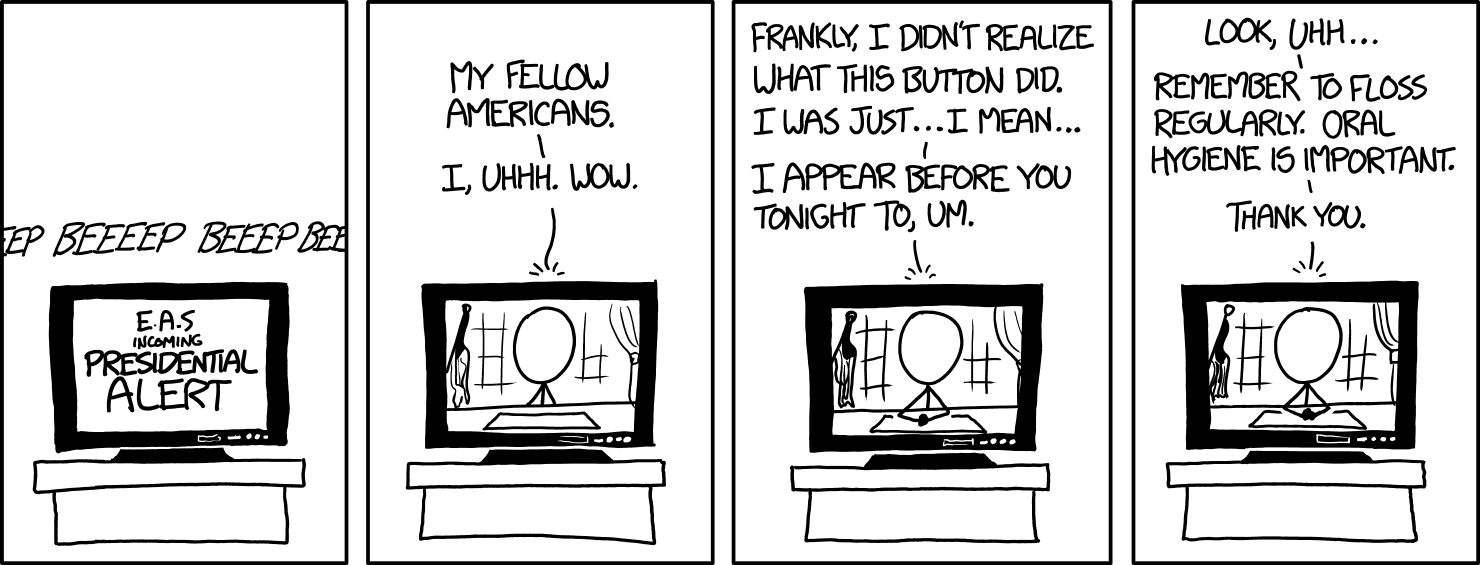 When putting his kids to bed, after saying 'Goodnight', Obama has to stop himself from saying 'God bless you, and God bless the United States of America.'