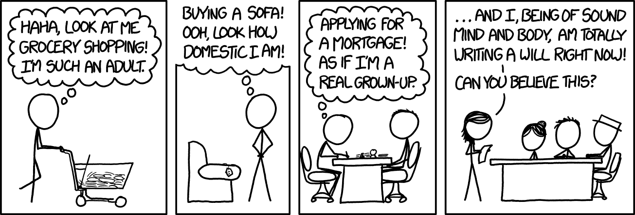 (1) That shopping cart is full of AirHeads, and (2) I died at 41 from what the AirHeads company spokesperson called 'probably natural causes.'